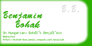 benjamin bohak business card